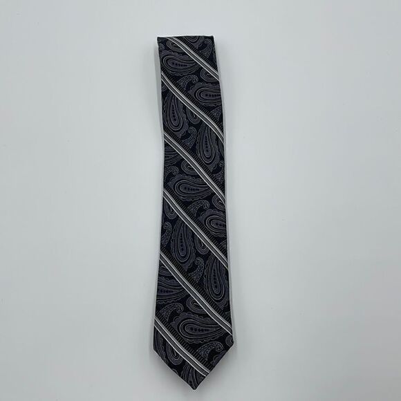 Gray paisley pionto uomo necktie - Picture 1 of 6